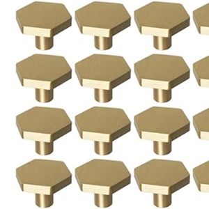 RZDEAL 16Pcs 1-1/10" Solid Brass Dresser Knobs